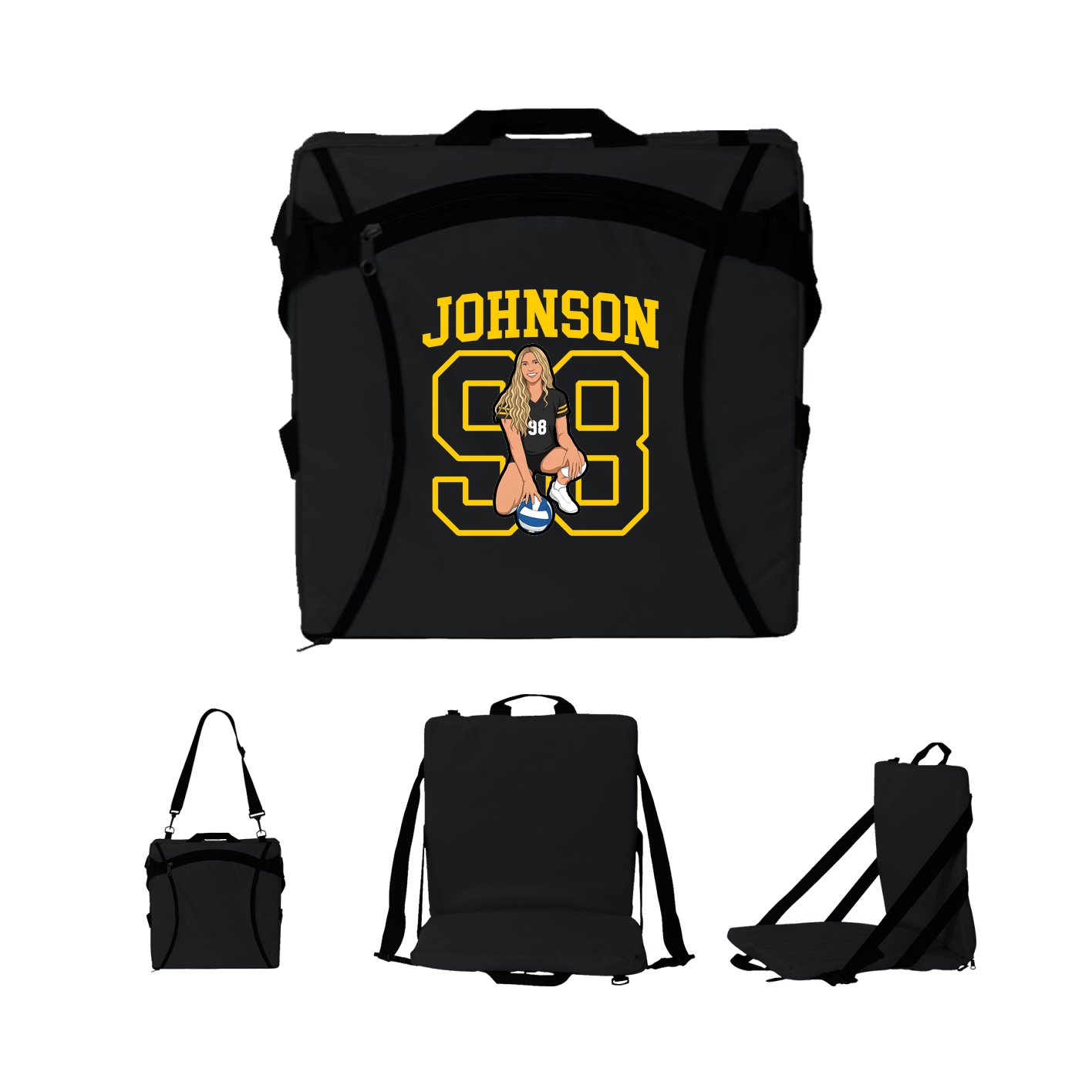 Folding Stadium Seat — Shirsey in Black