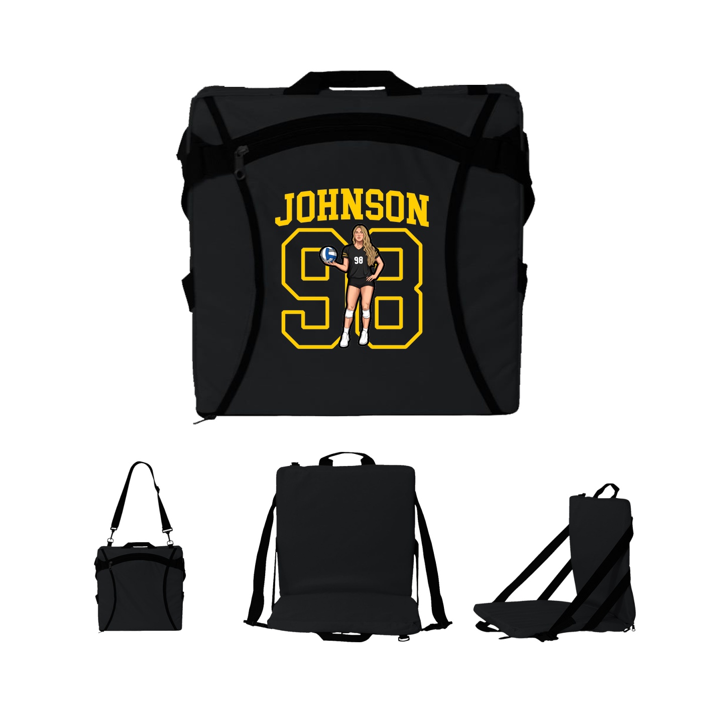 Folding Stadium Seat — Shirsey in Black