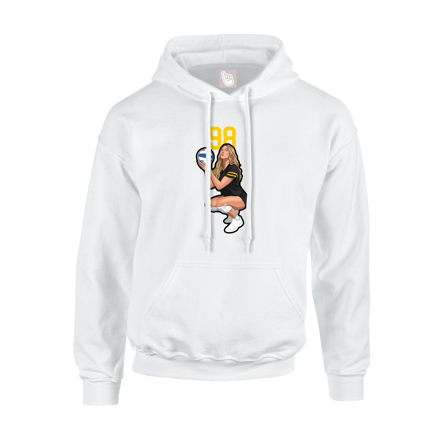 Hoodie — Number Top in White