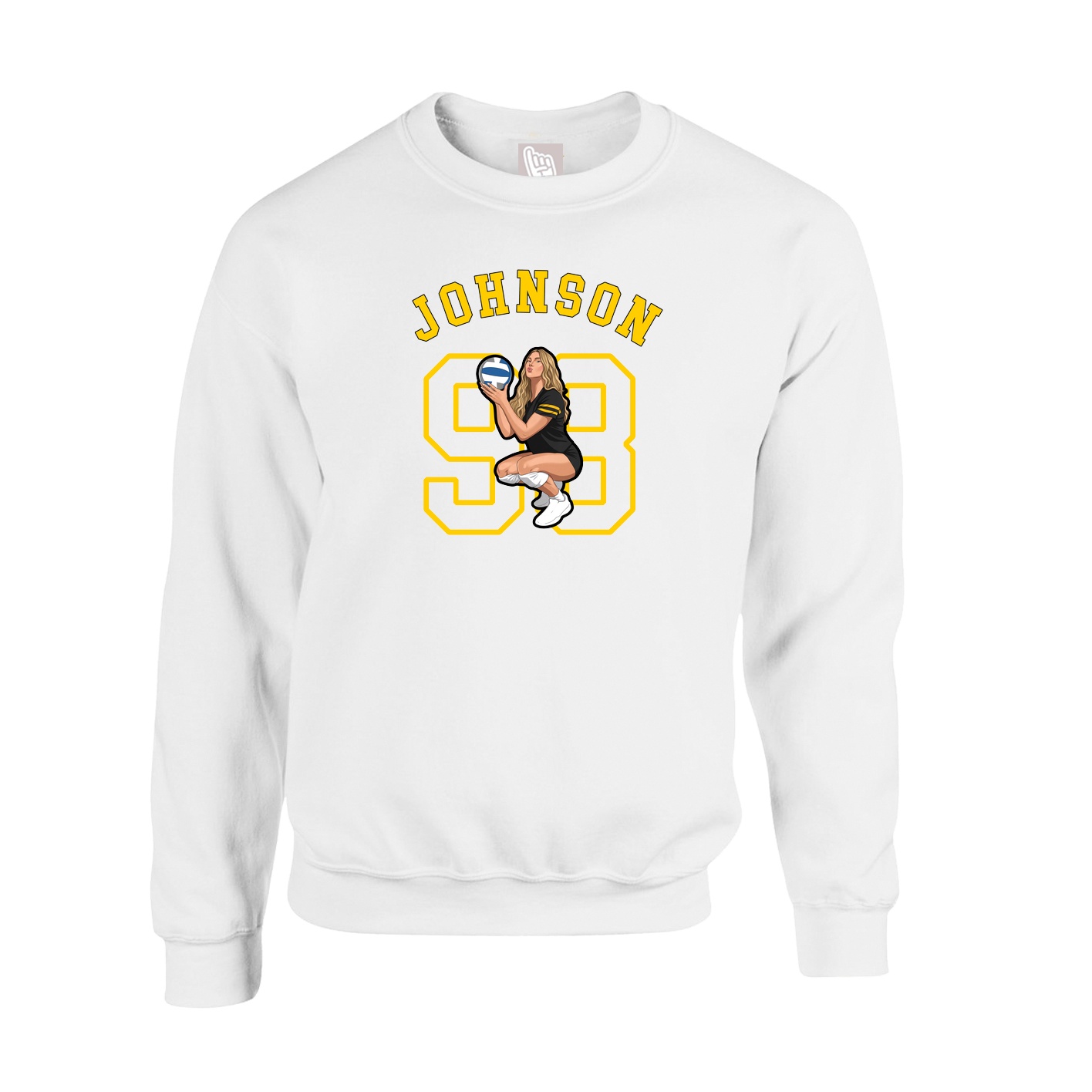 Fleece Crew — Shirsey Arch in White