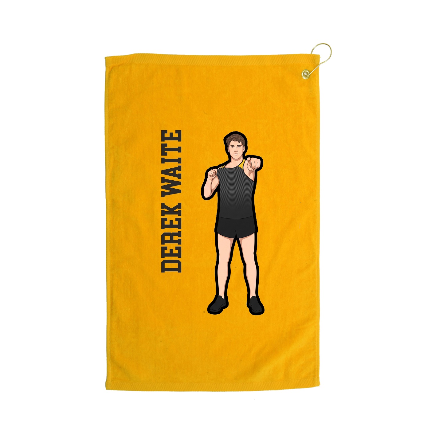 Golf Towel — Name Vertical in Gold