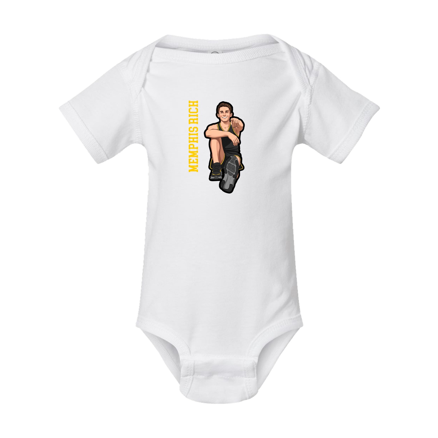 Baby Onesie — Name Vertical in White