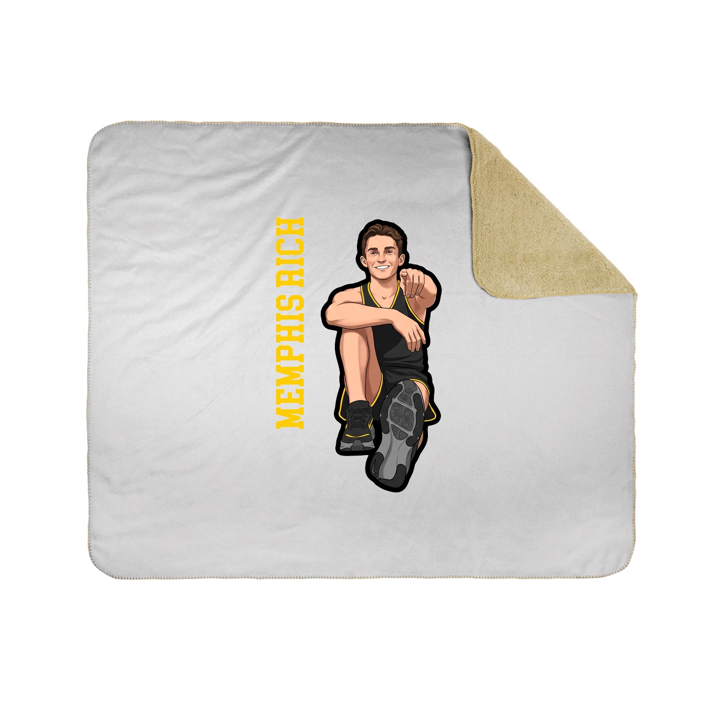 Throw Blanket — Name Vertical in White