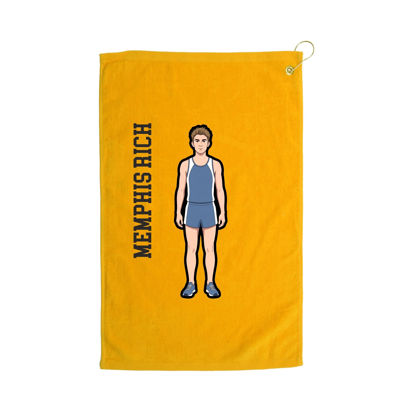 Golf Towel — Name Vertical in Gold