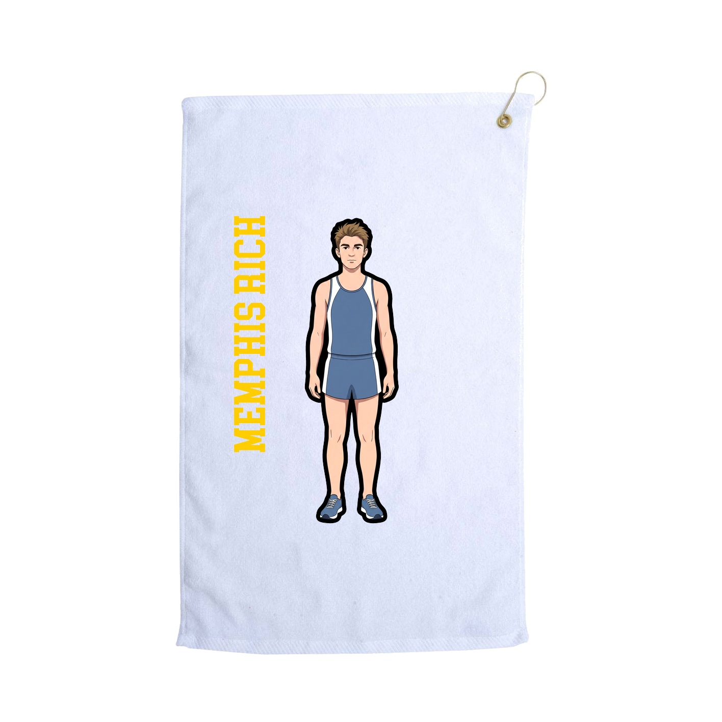 Golf Towel — Name Vertical in White