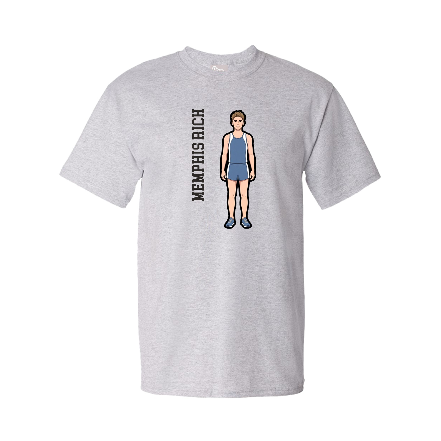 Tee — Name Vertical in Grey
