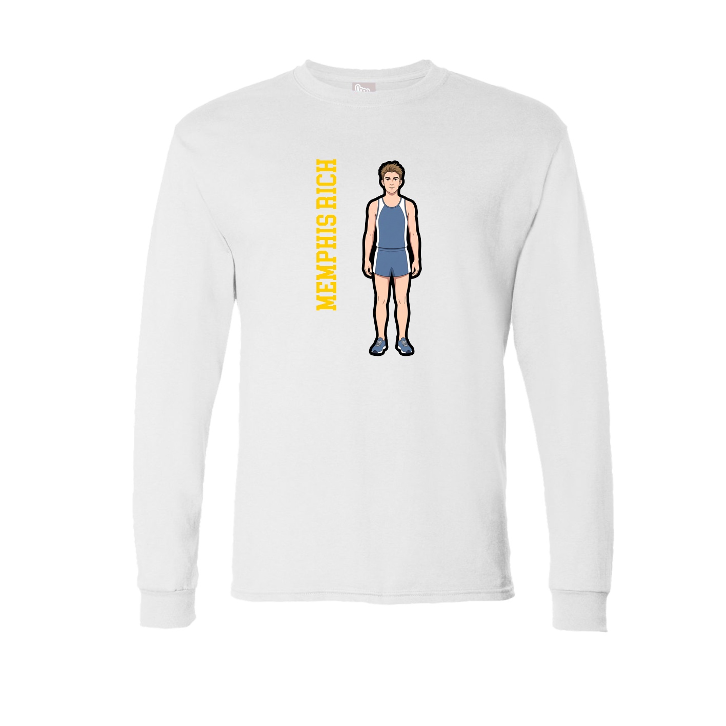Long Sleeve Tee — Name Vertical in White