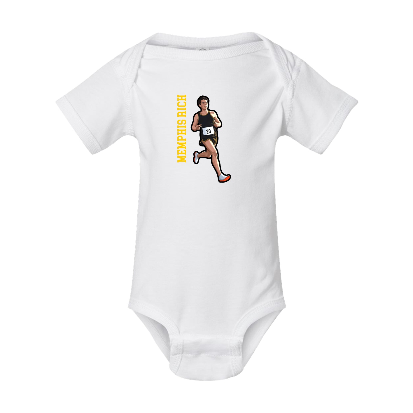 Baby Onesie — Name Vertical in White