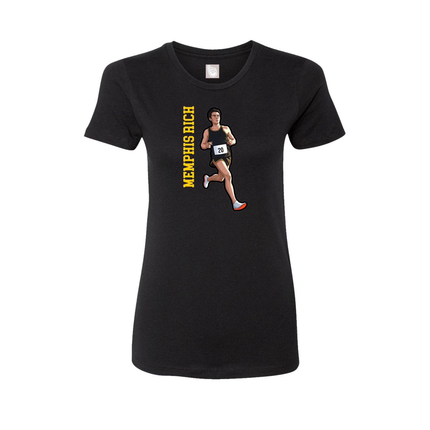 Womens Tee — Name Vertical in Black
