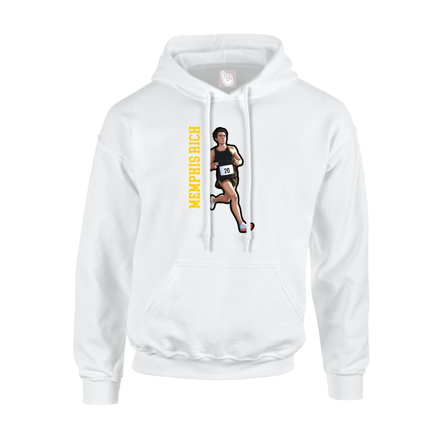 Hoodie — Name Vertical in White