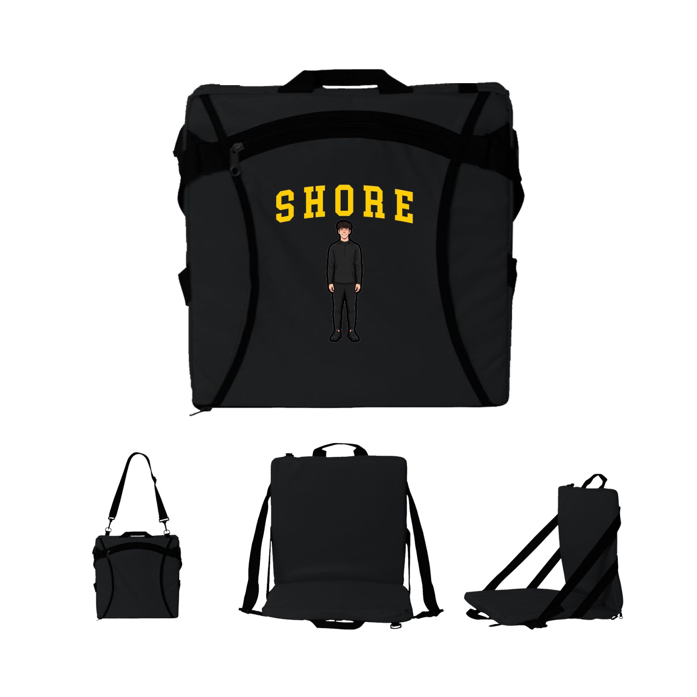 Folding Stadium Seat — Shirsey in Black
