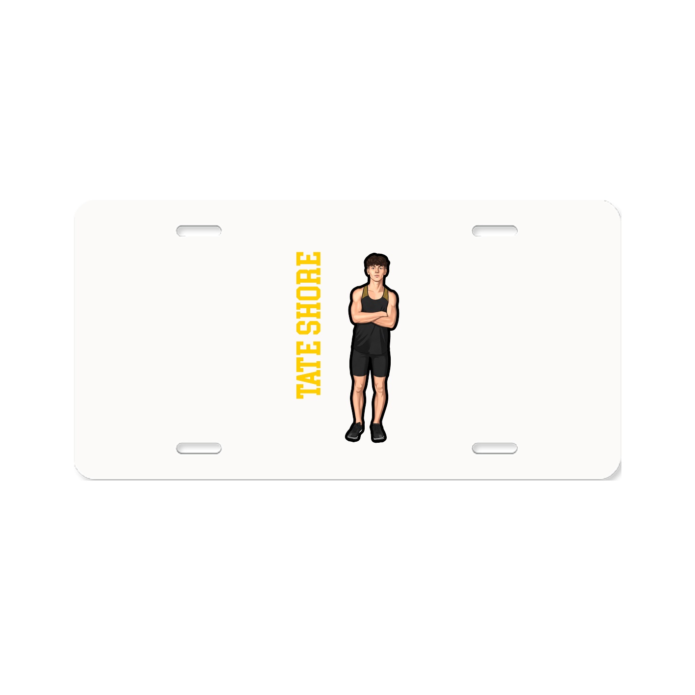 License Plate — Name Vertical in Classic