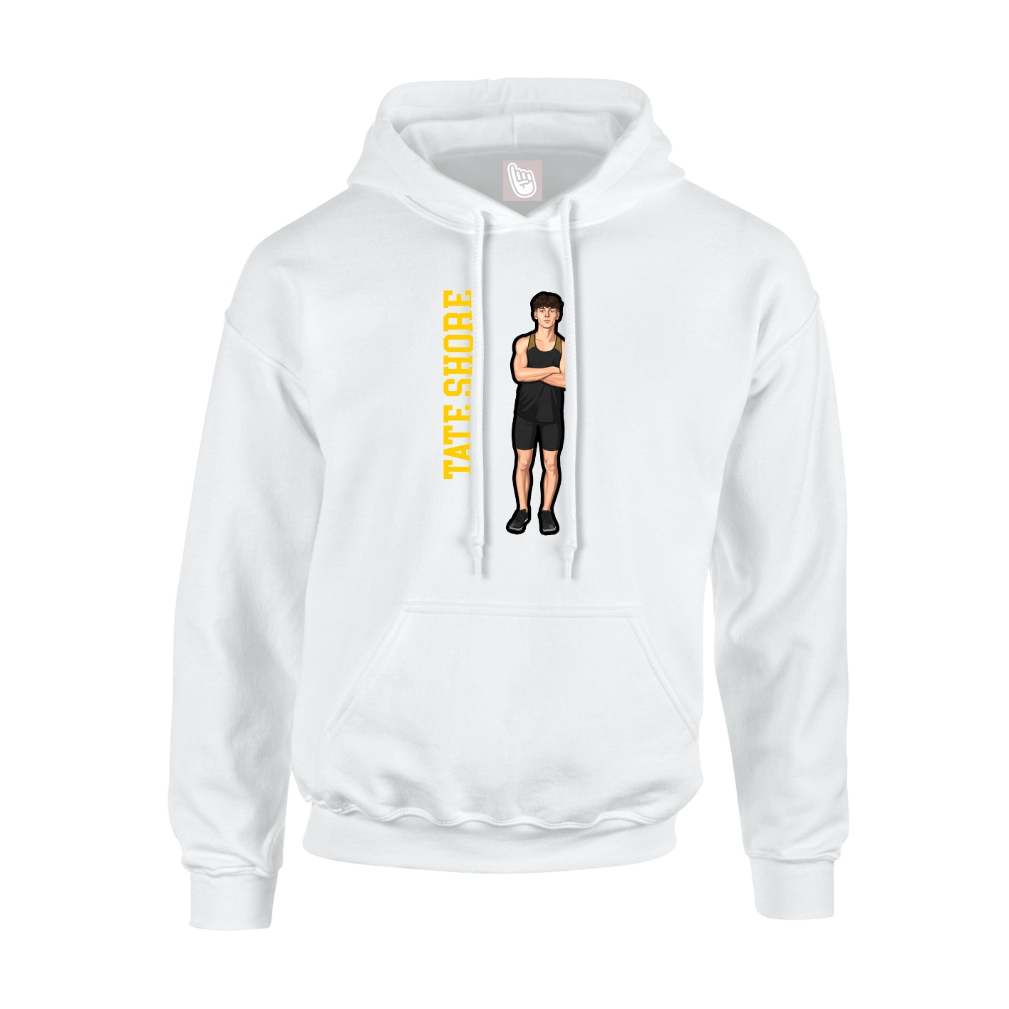 Youth Hoodie — Name Vertical in White