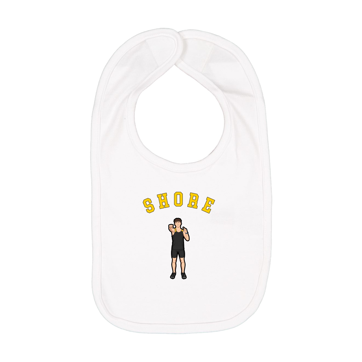 Infant Bib — Shirsey Arch in White