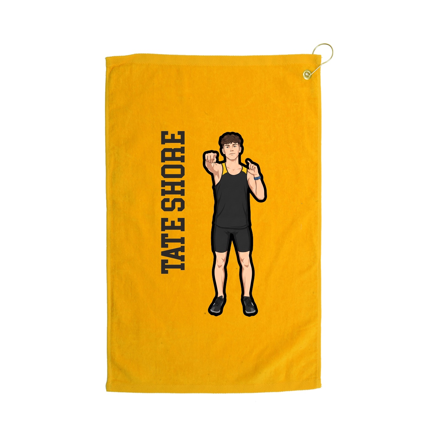 Golf Towel — Name Vertical in Gold