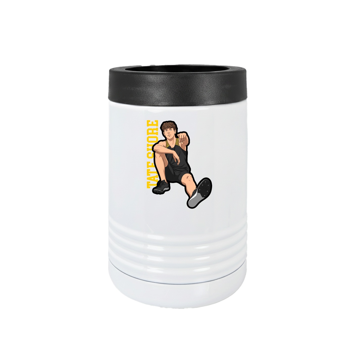 Beverage Holder — Name Vertical in White