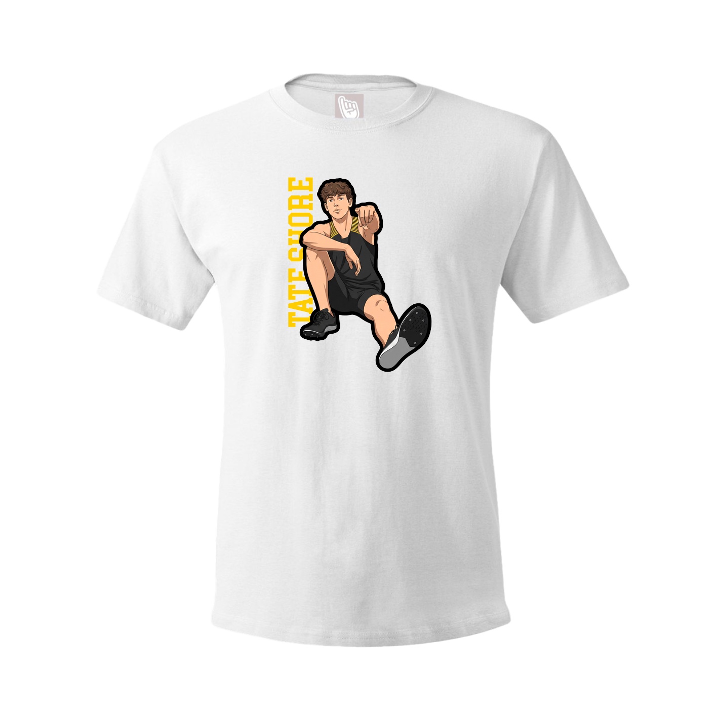 Tee — Name Vertical in White