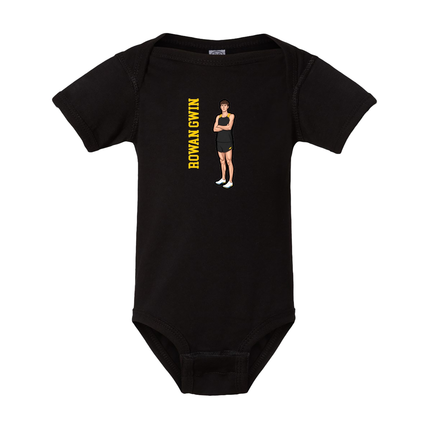 Baby Onesie — Name Vertical in Black