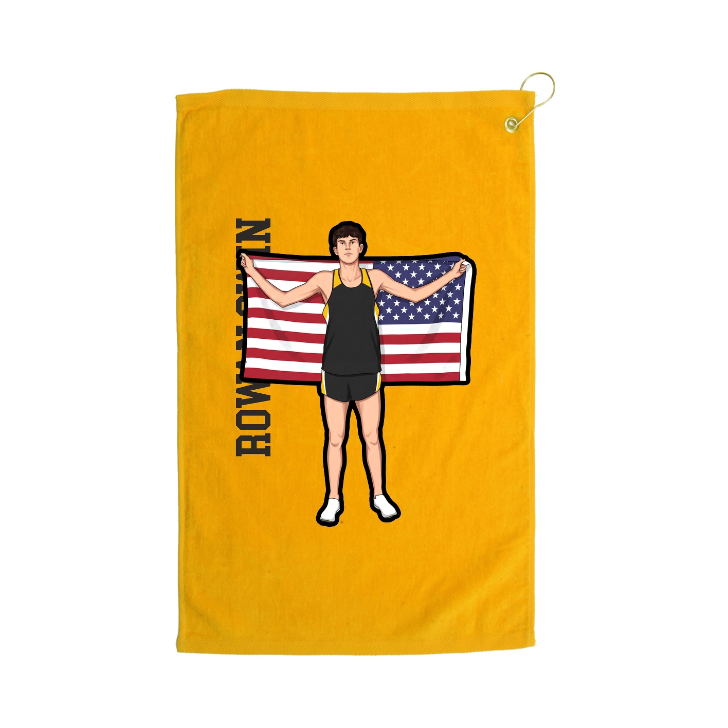 Golf Towel — Name Vertical in Gold