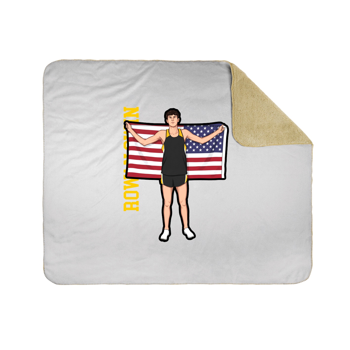 Throw Blanket — Name Vertical in White