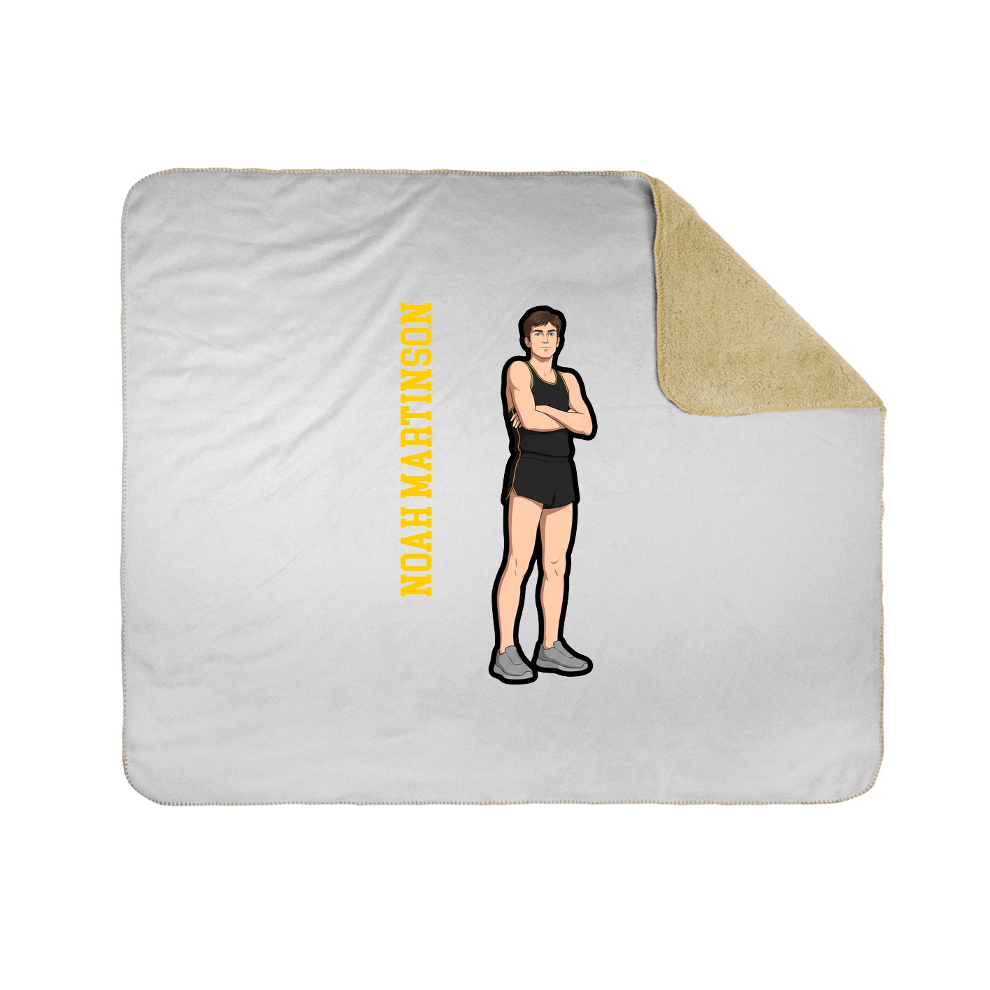 Throw Blanket — Name Vertical in White