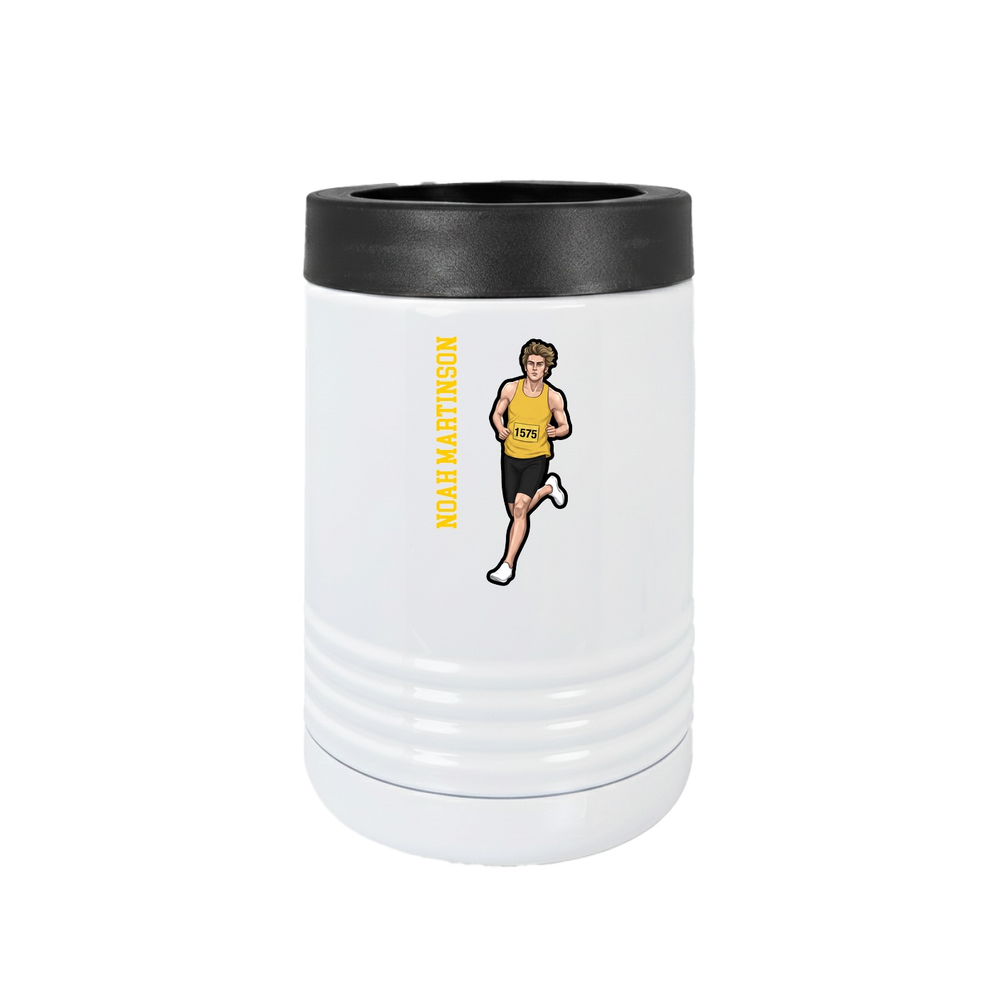 Beverage Holder — Name Vertical in White