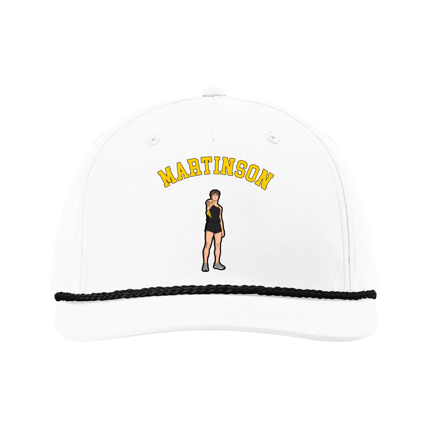 Five-Panel Classic Rope Cap — Shirsey Arch in White