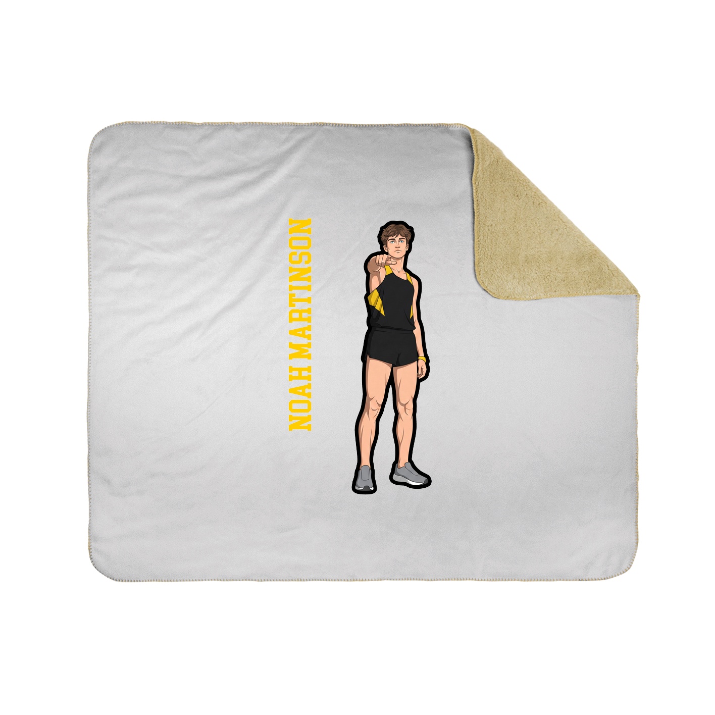 Throw Blanket — Name Vertical in White