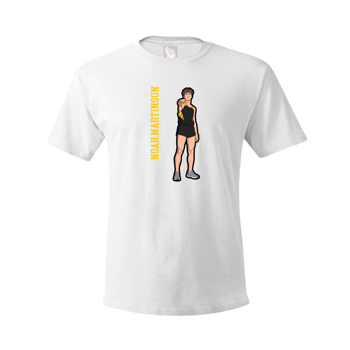 Tee — Name Vertical in White