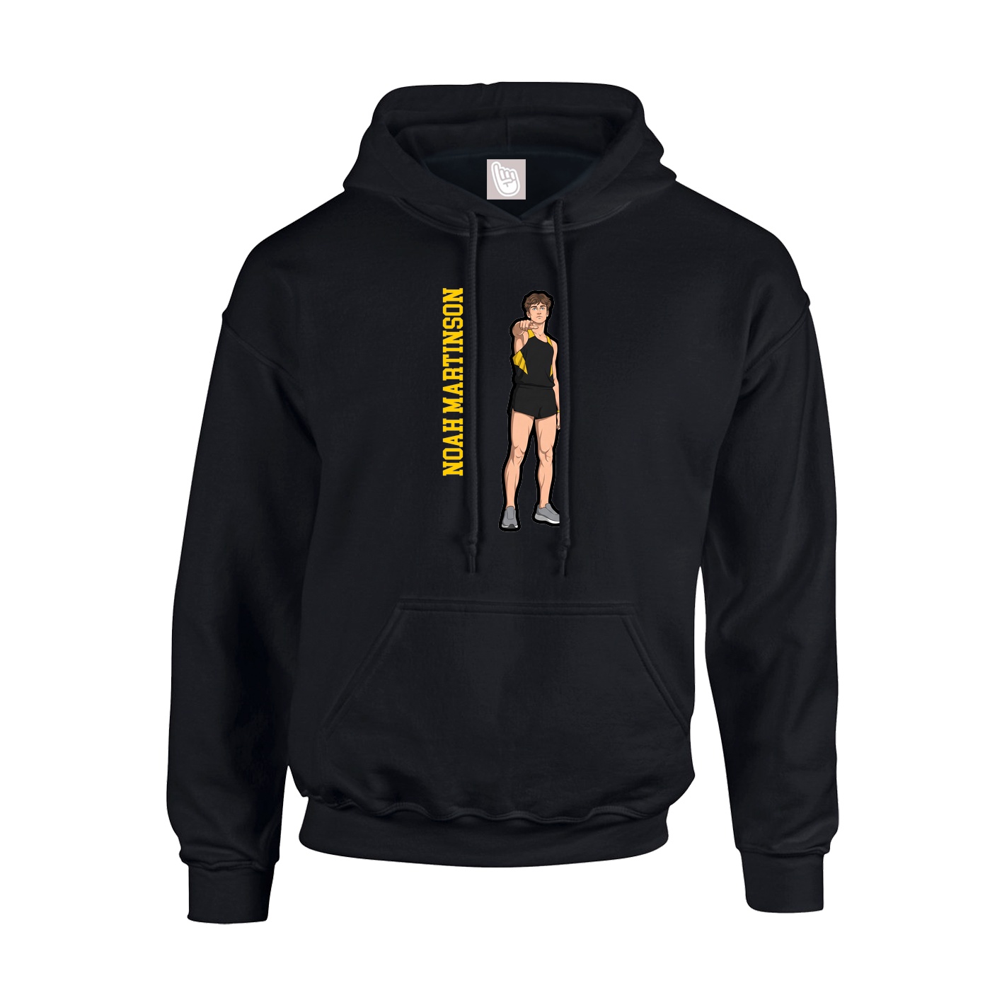 Hoodie — Name Vertical in Black