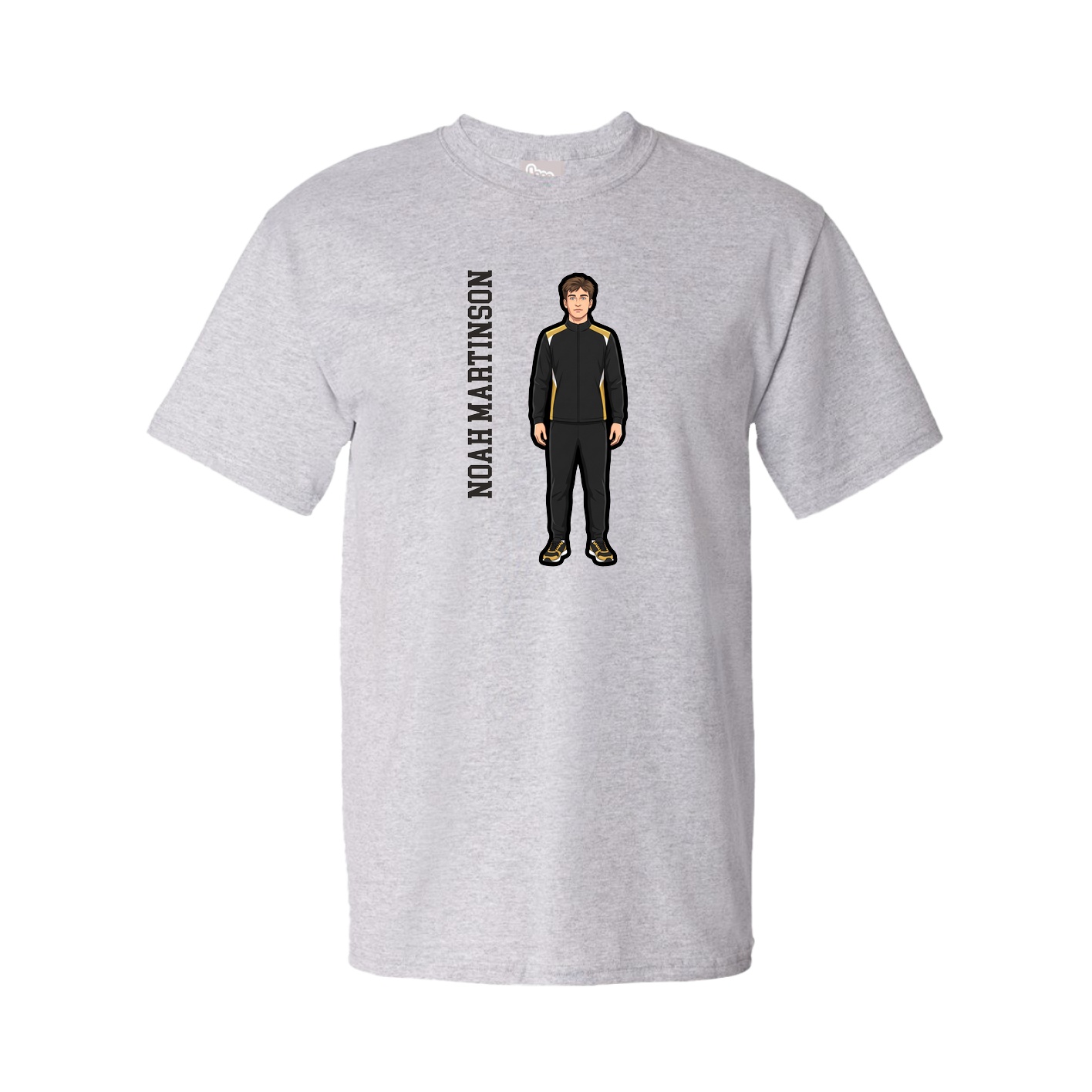Tee — Name Vertical in Grey