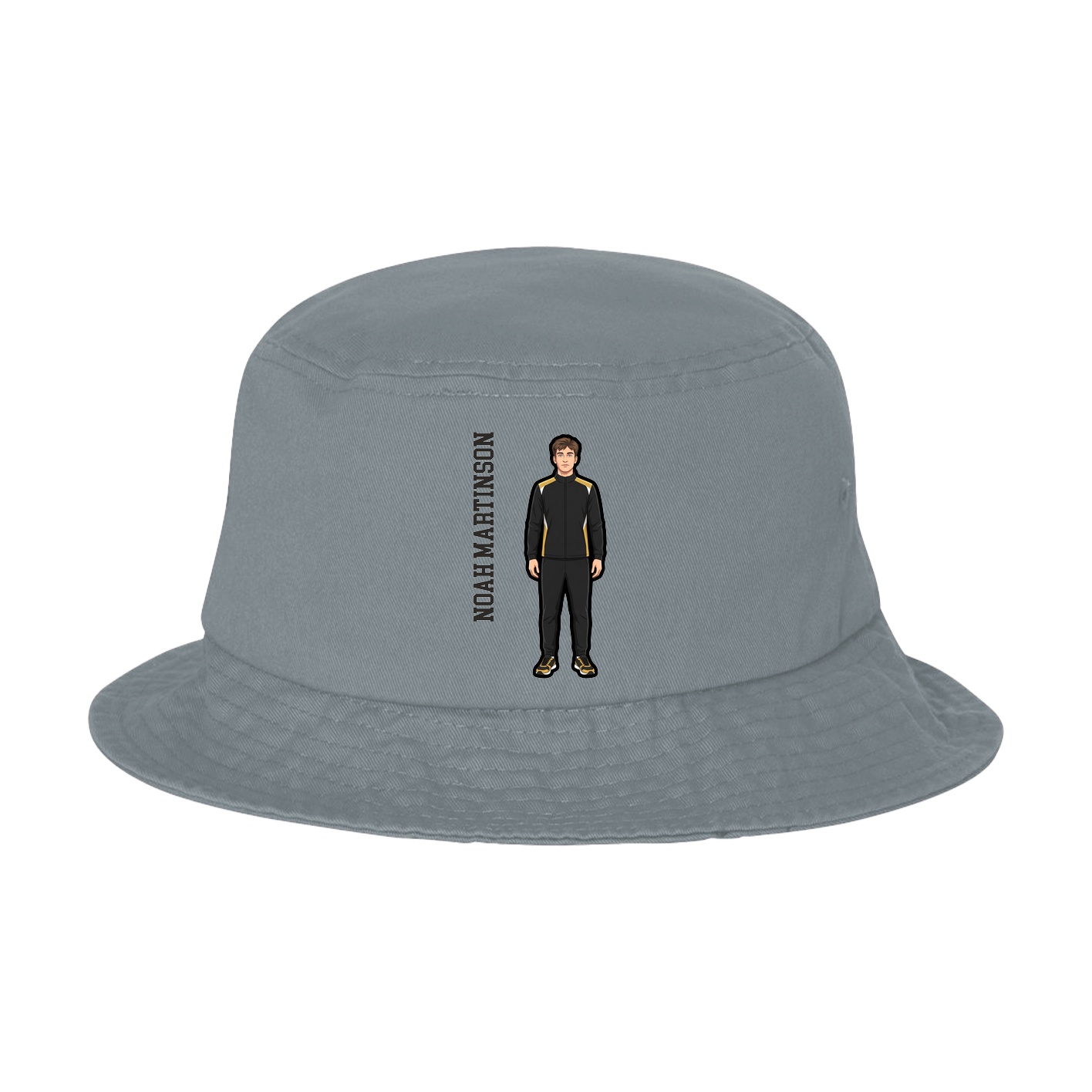 Bucket Cap — Name Vertical in Grey