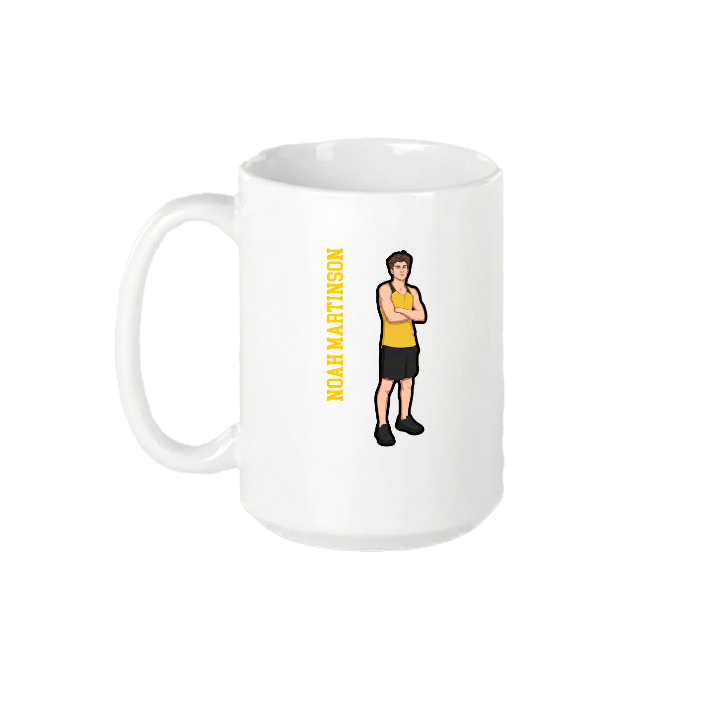 15oz Coffee Mug — Name Vertical in White