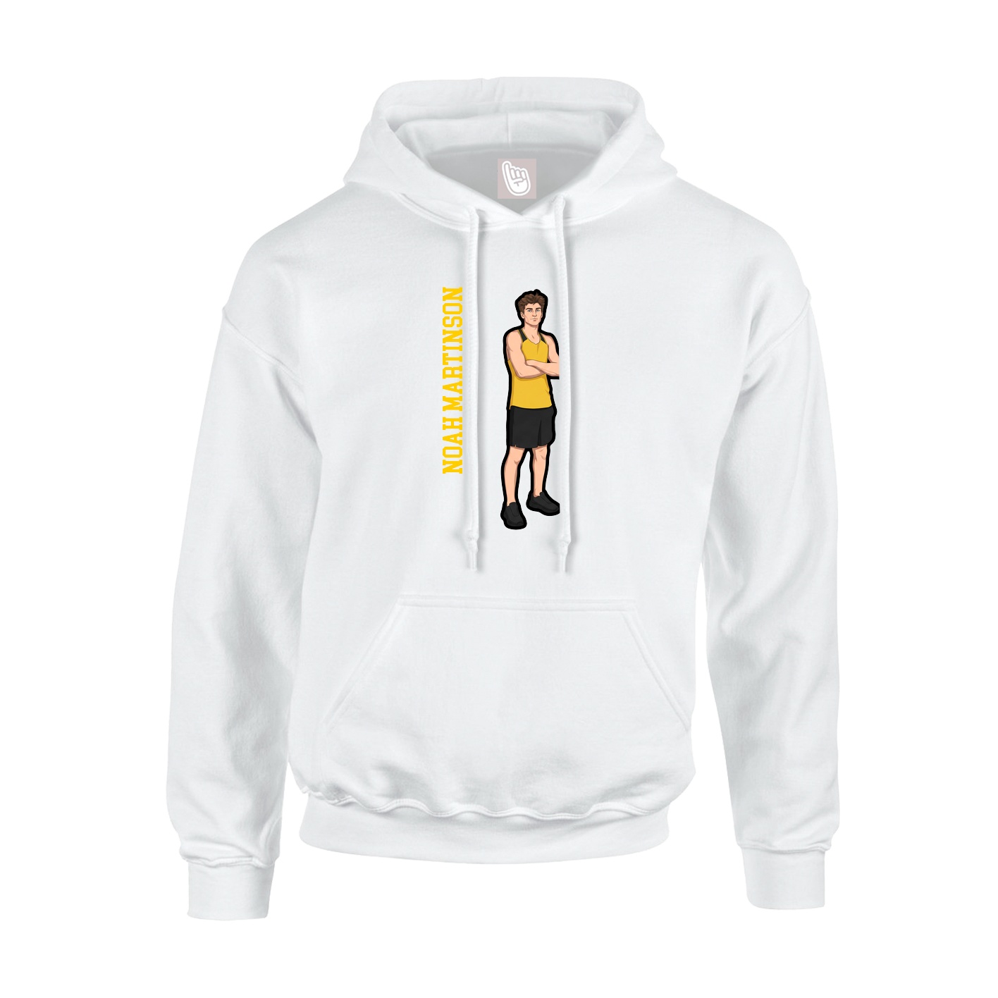 Hoodie — Name Vertical in White