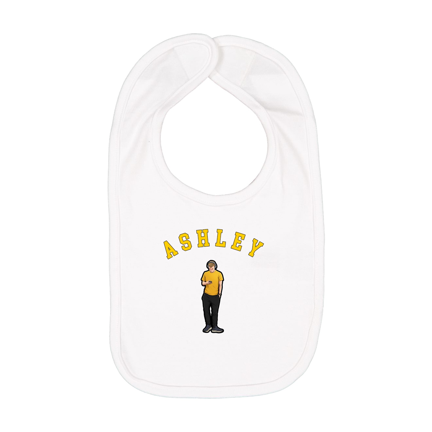 Infant Bib — Shirsey Arch in White