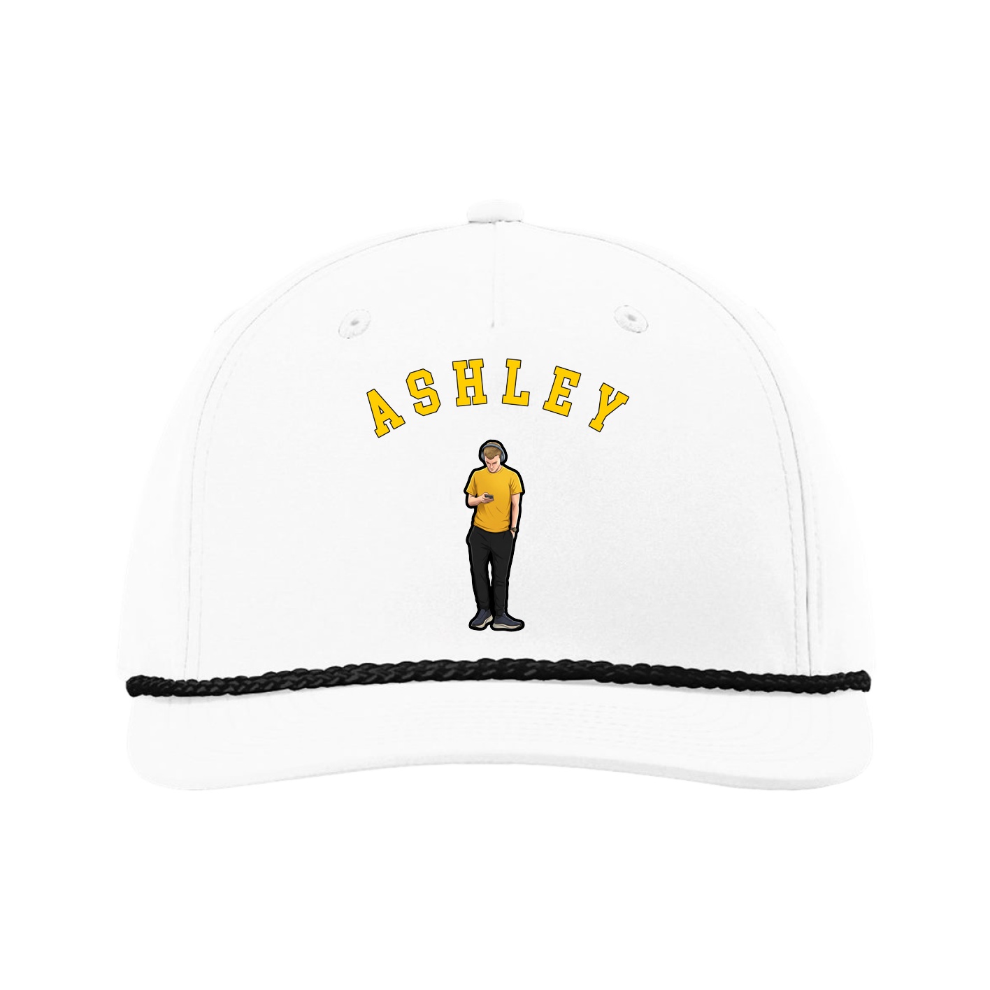 Five-Panel Classic Rope Cap — Shirsey Arch in White