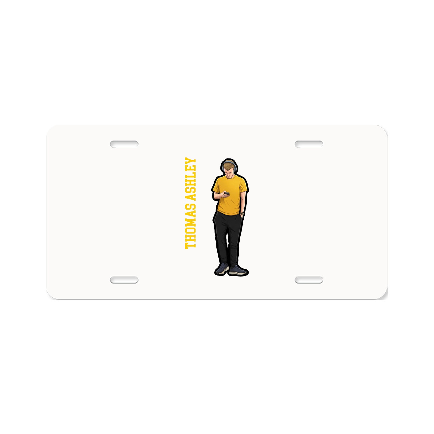 License Plate — Name Vertical in Classic