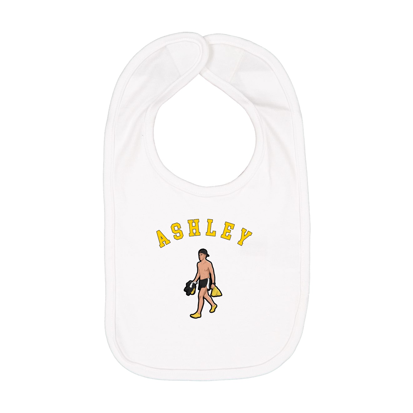 Infant Bib — Shirsey Arch in White