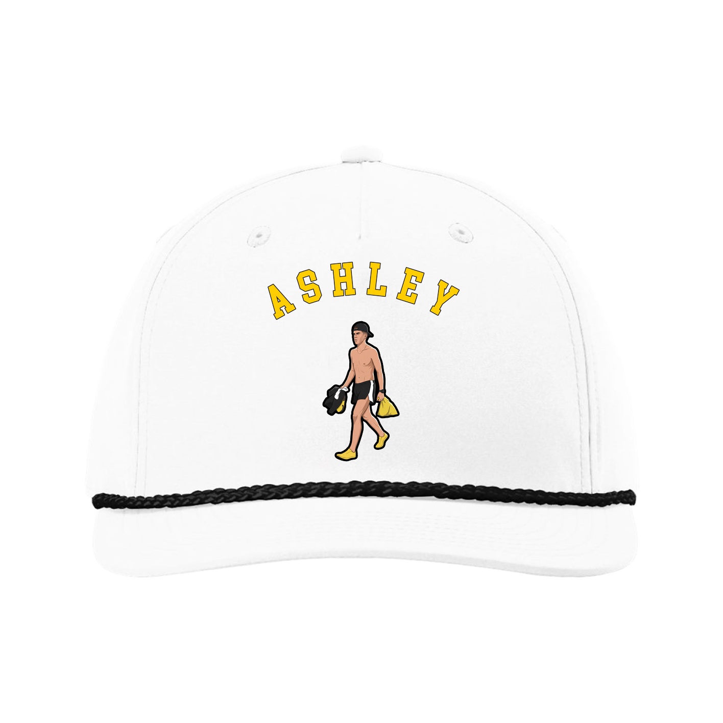 Five-Panel Classic Rope Cap — Shirsey Arch in White