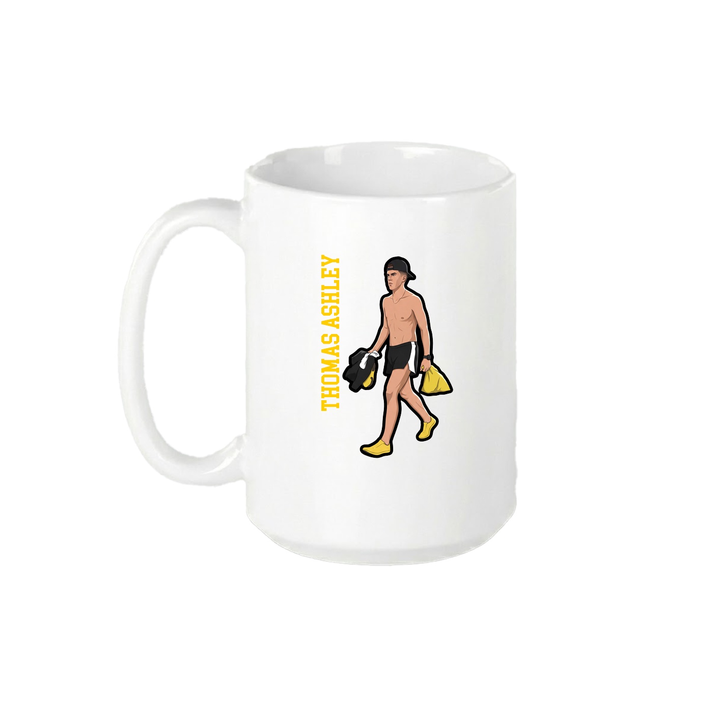15oz Coffee Mug — Name Vertical in White
