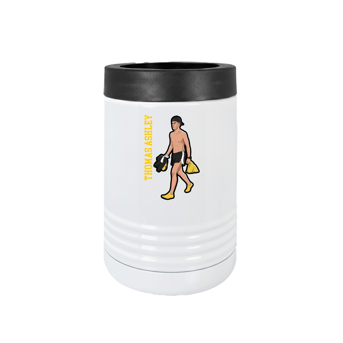 Beverage Holder — Name Vertical in White