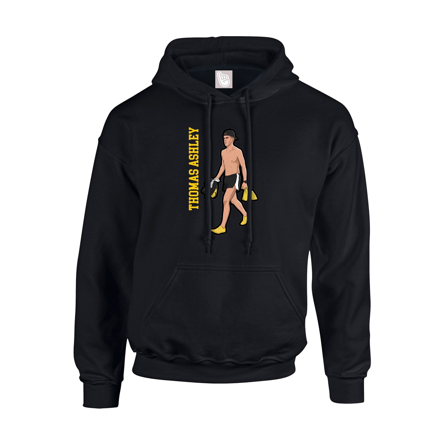 Hoodie — Name Vertical in Black