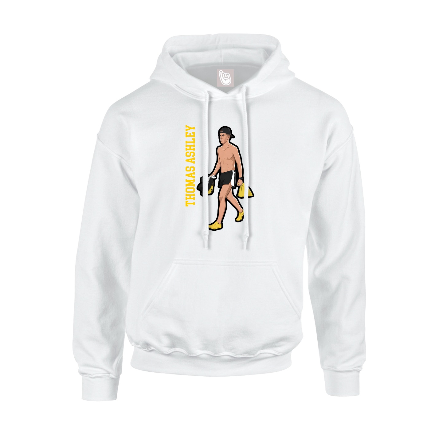 Hoodie — Name Vertical in White