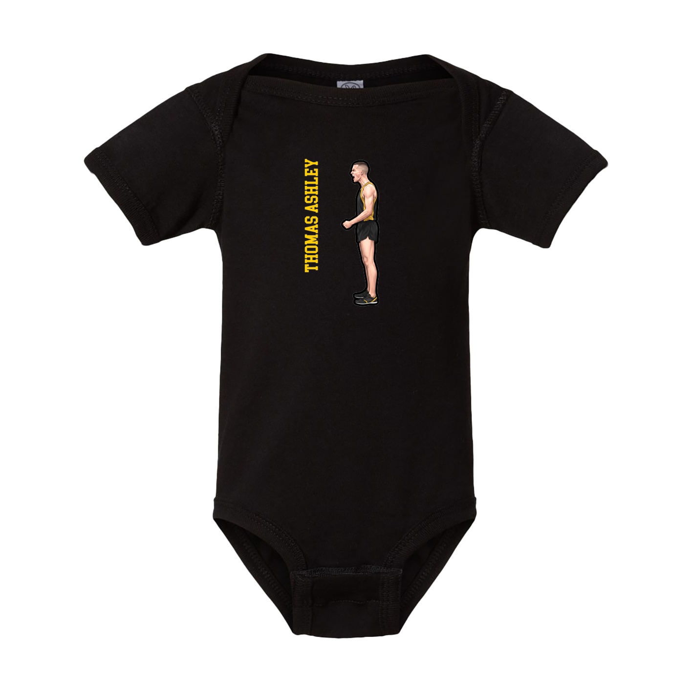Baby Onesie — Name Vertical in Black