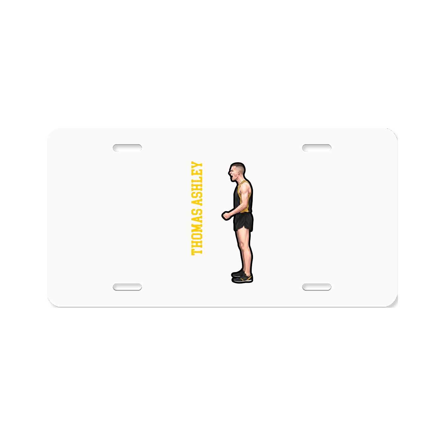 License Plate — Name Vertical in Classic
