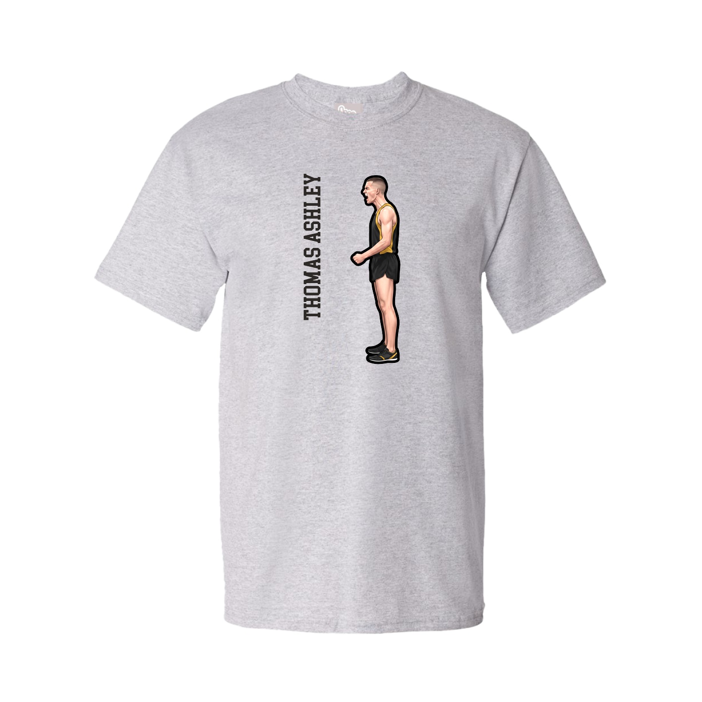 Youth Tee — Name Vertical in Grey