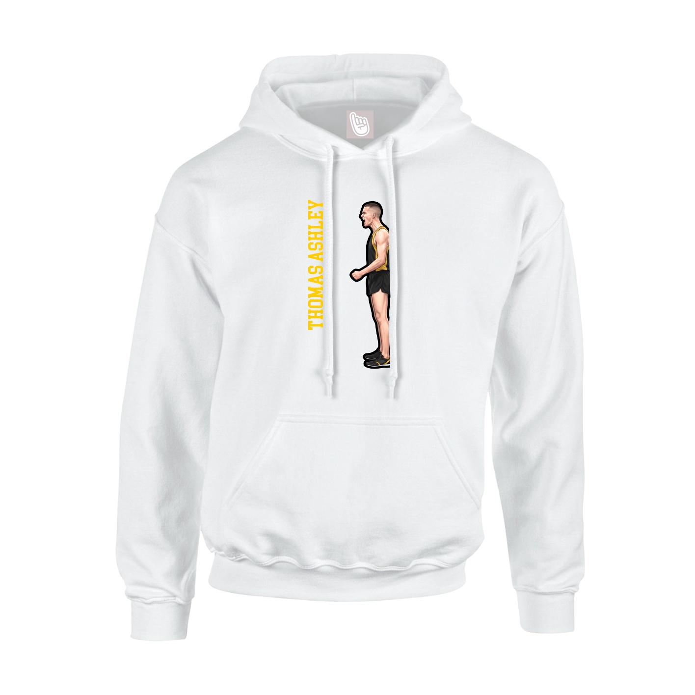 Youth Hoodie — Name Vertical in White