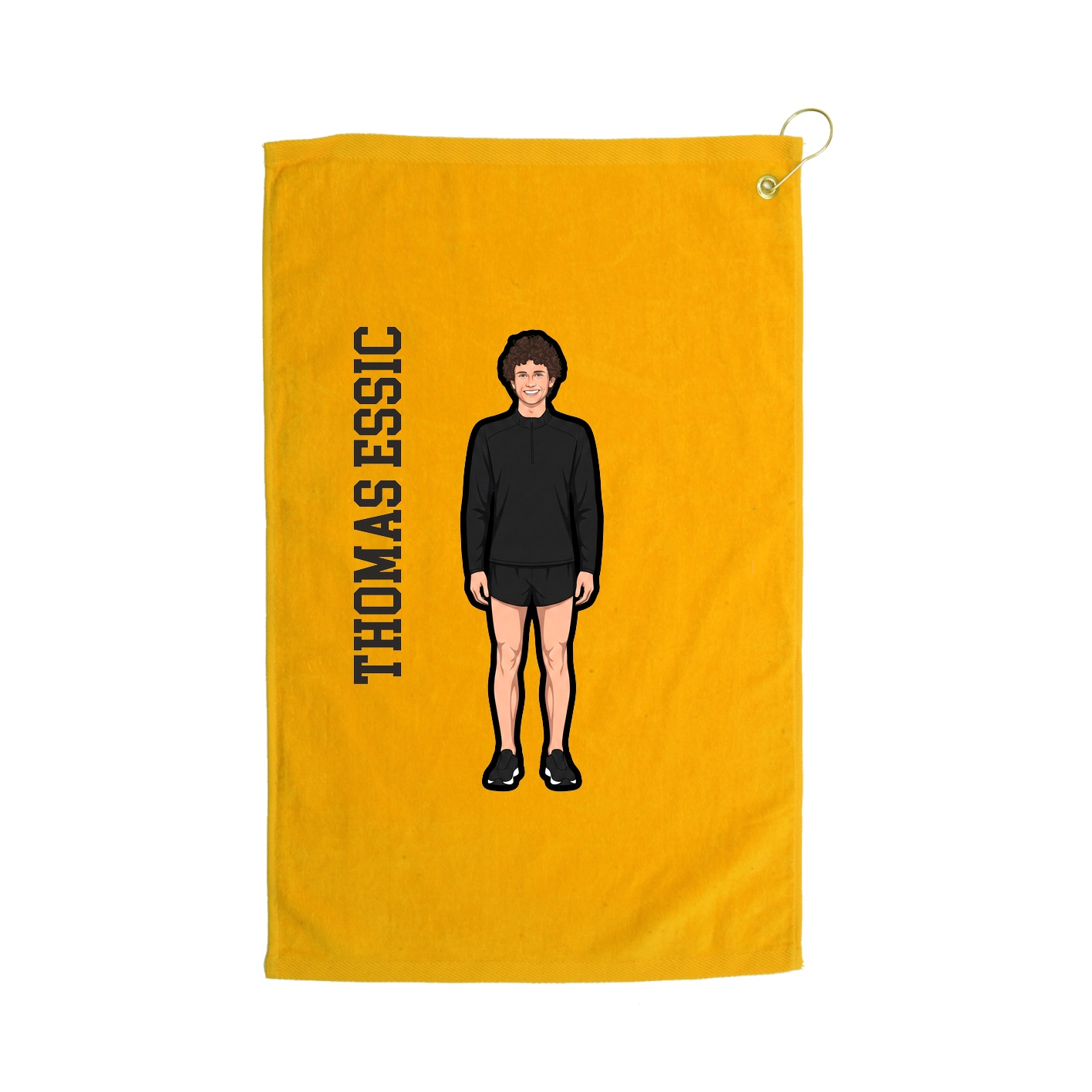 Golf Towel — Name Vertical in Gold