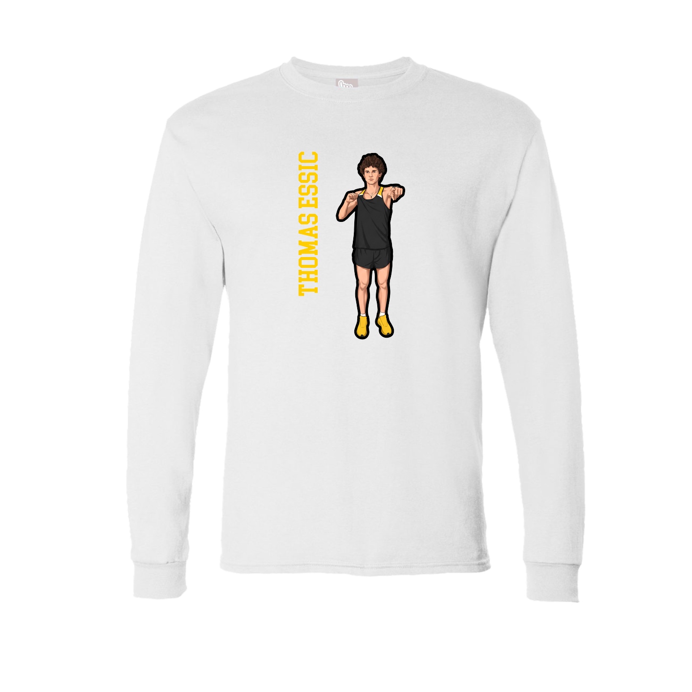 Long Sleeve Tee — Name Vertical in White