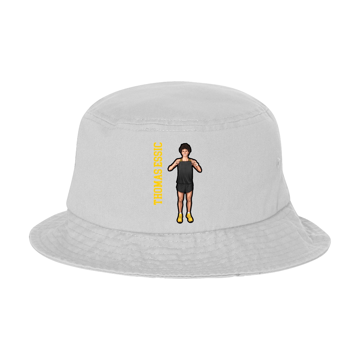 Bucket Cap — Name Vertical in White